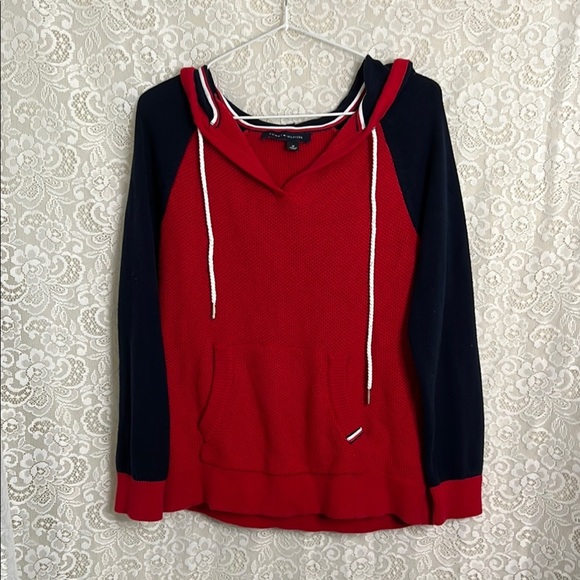 Tommy Hilfiger Tops - Tommy Hilfiger Red and Black Hoodie Sweater 100% cotton